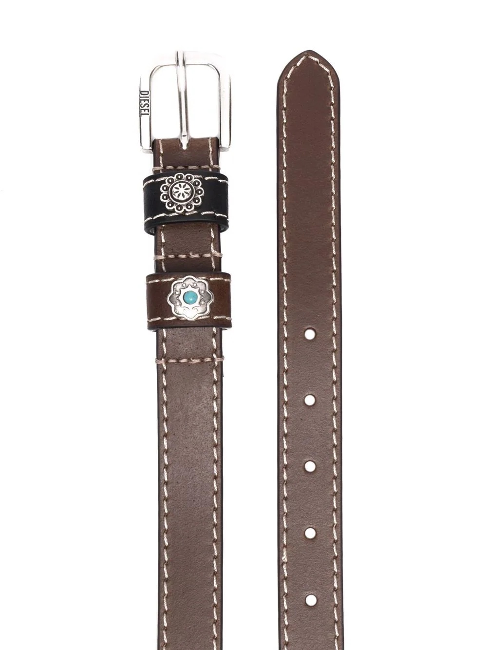 contrasting-stitch belt - 2