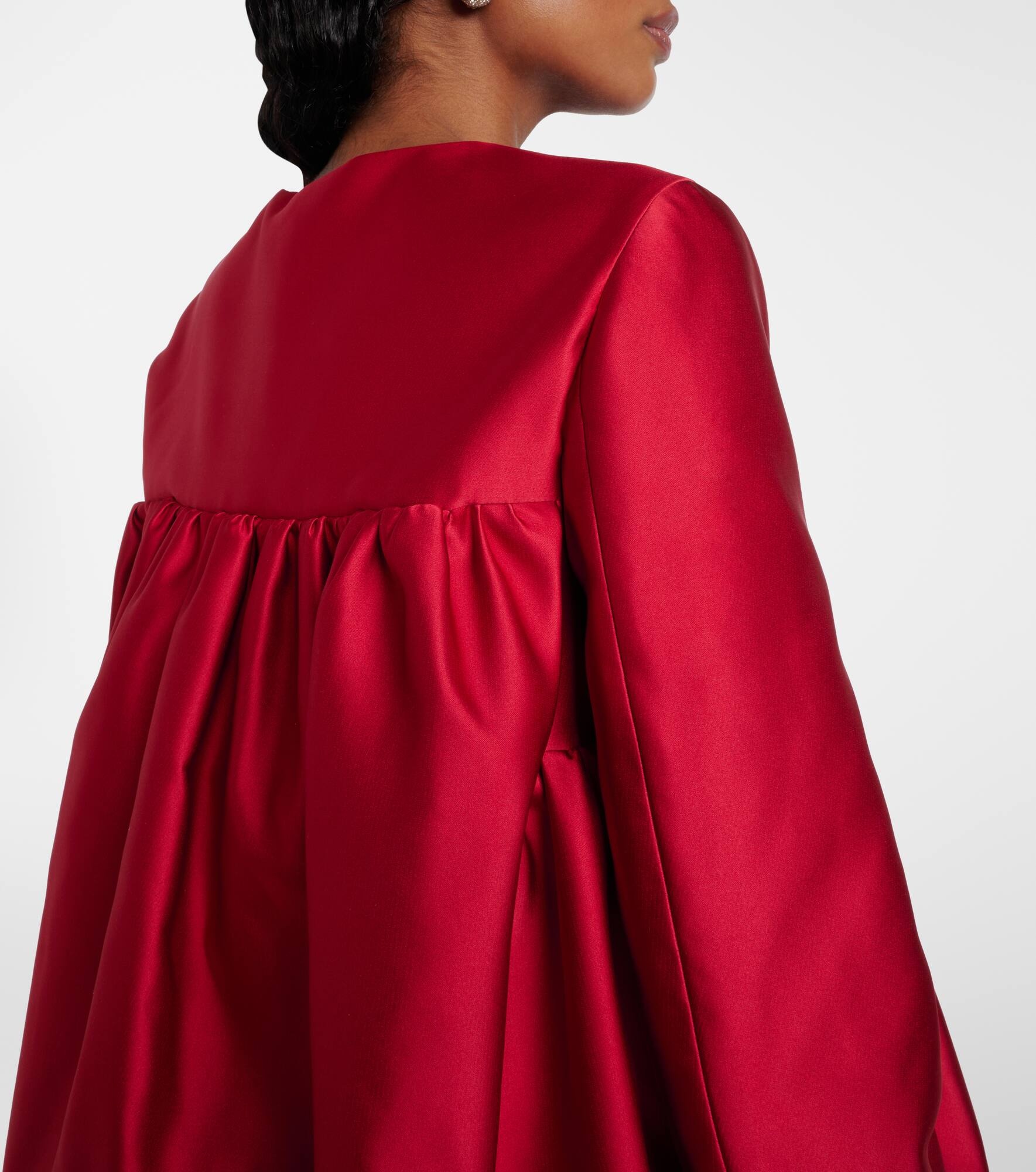 Bow-detail satin coat - 6