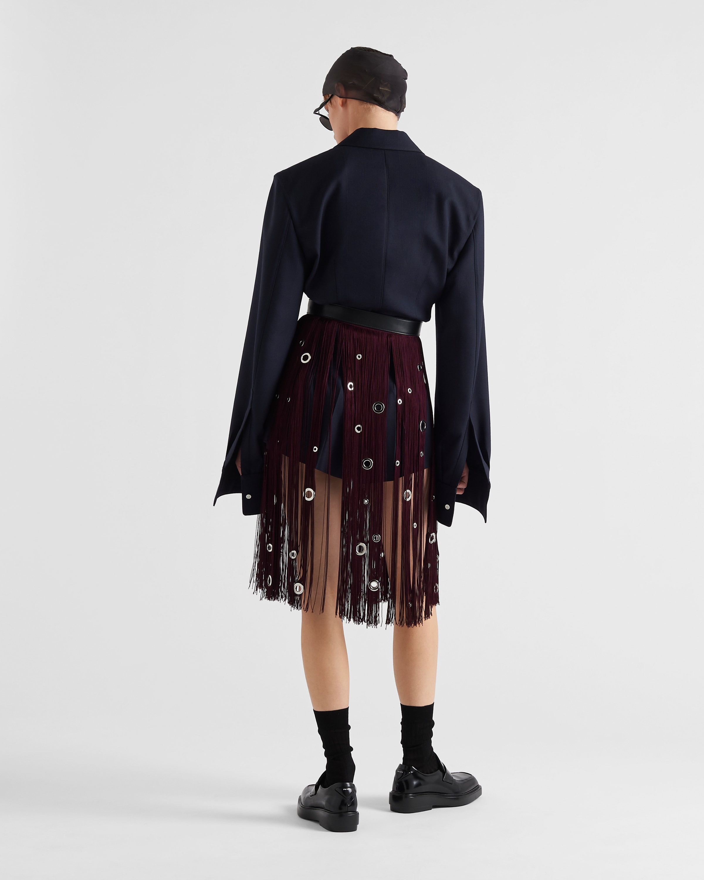 Midi-skirt with fringe and grommet embellishment - 5