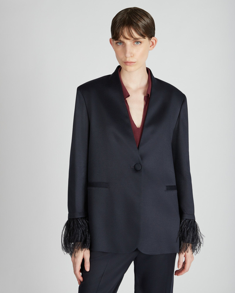 SLOWEAR Regular fit shiny flannel jacket outlook