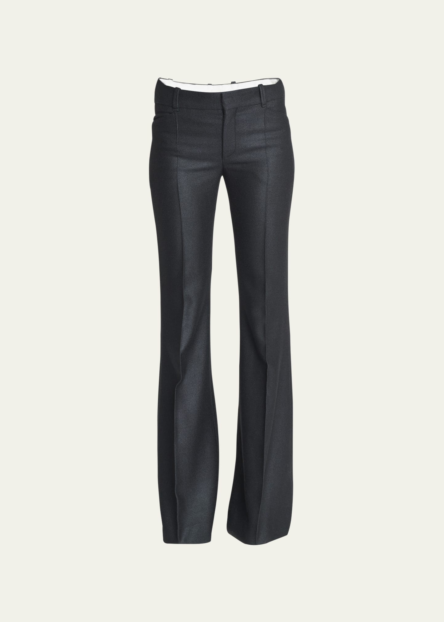 Armoured Silk Wool Bootcut-Leg Trousers - 1