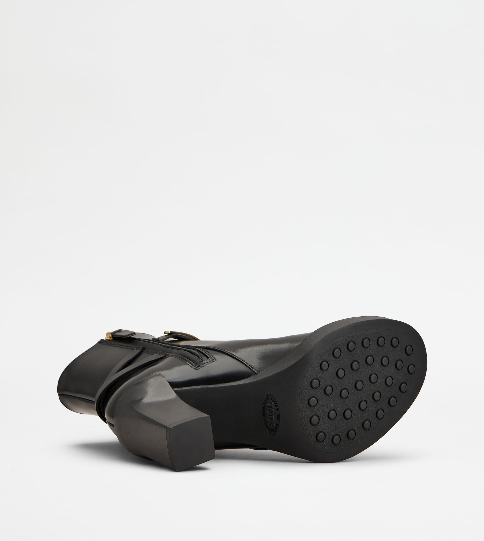 ANKLE BOOTS IN LEATHER - BLACK - 4