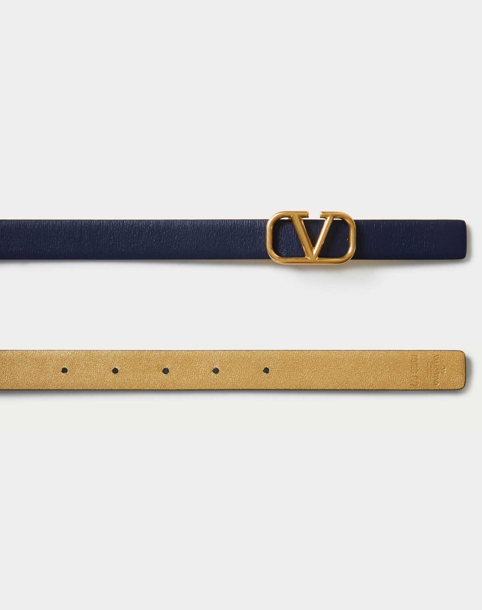 VLOGO SIGNATURE REVERSIBLE BELT IN SHINY AND METALLIC CALFSKIN 20MM - 3