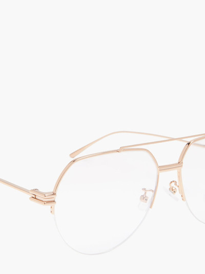 Bottega Veneta Ridged metal aviator glasses outlook