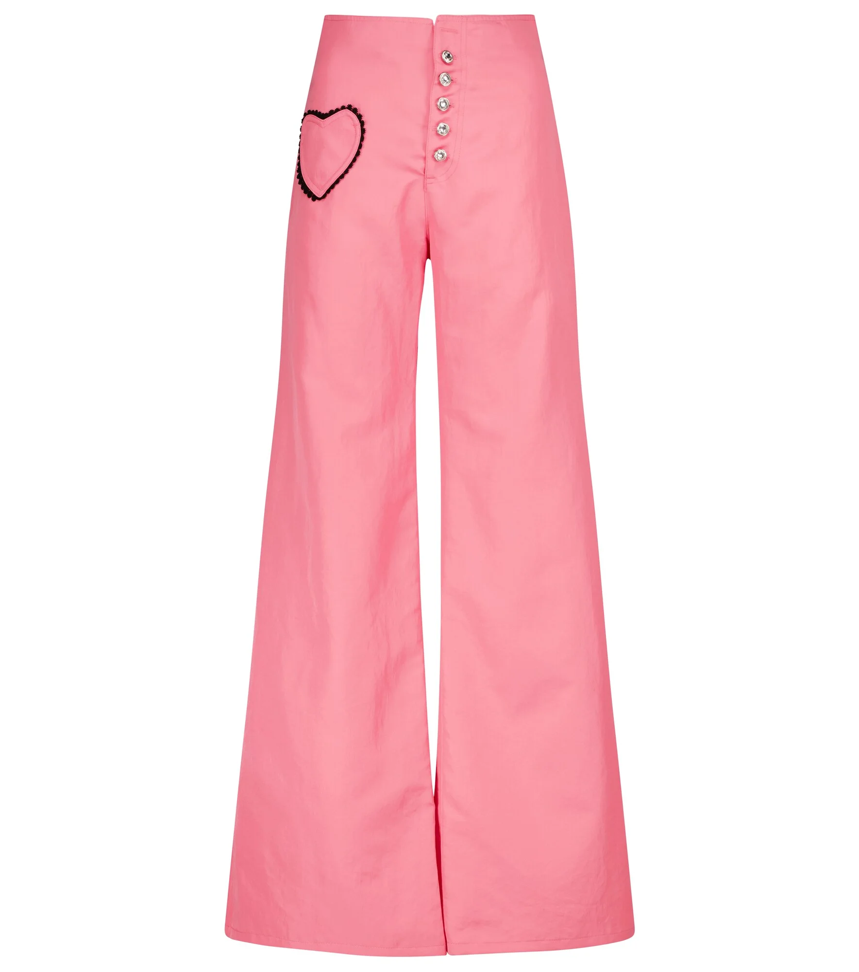 High-rise wide-leg twill pants - 1