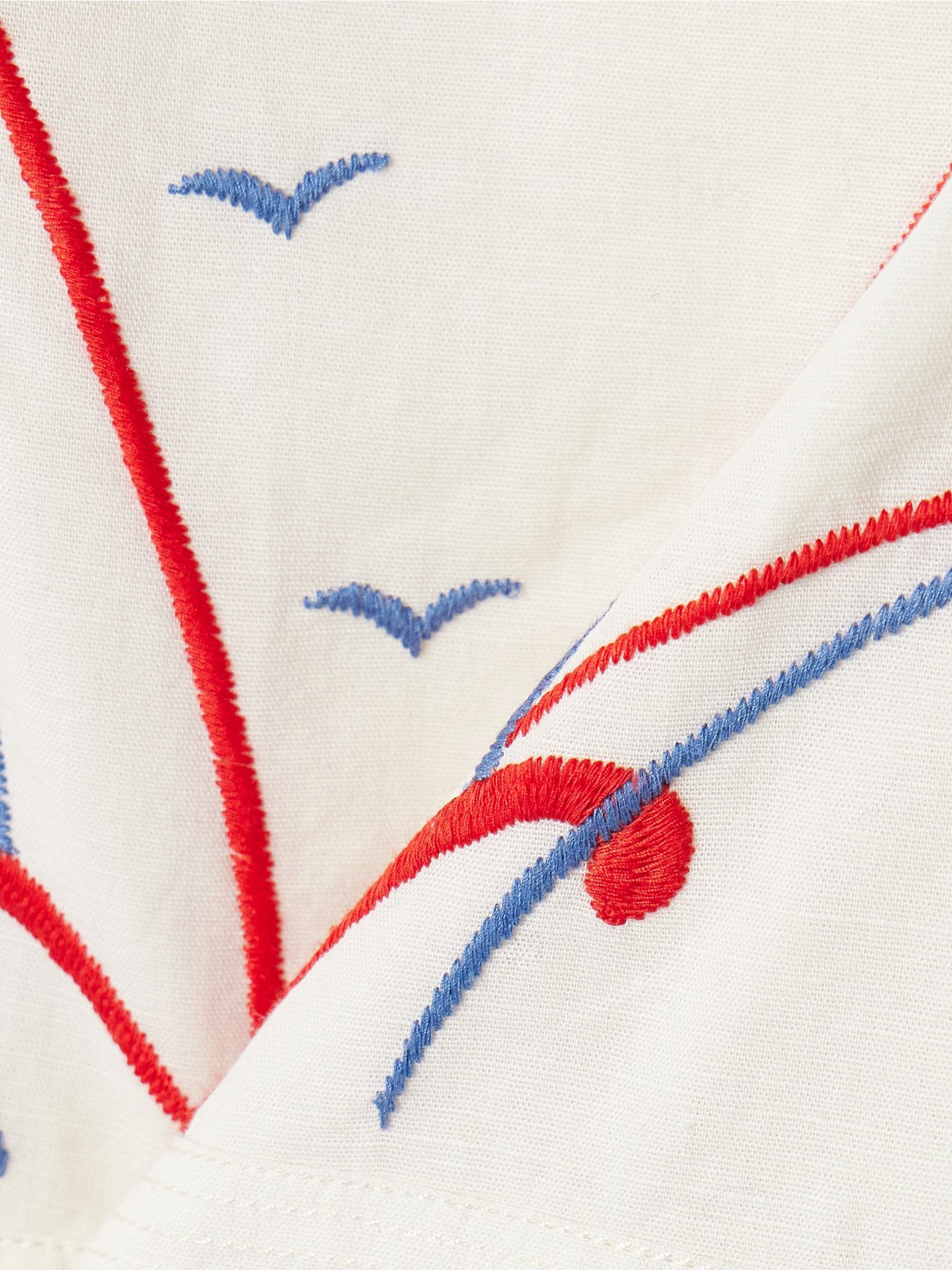 Embroidered cotton and linen-blend jumpsuit Cream - 5