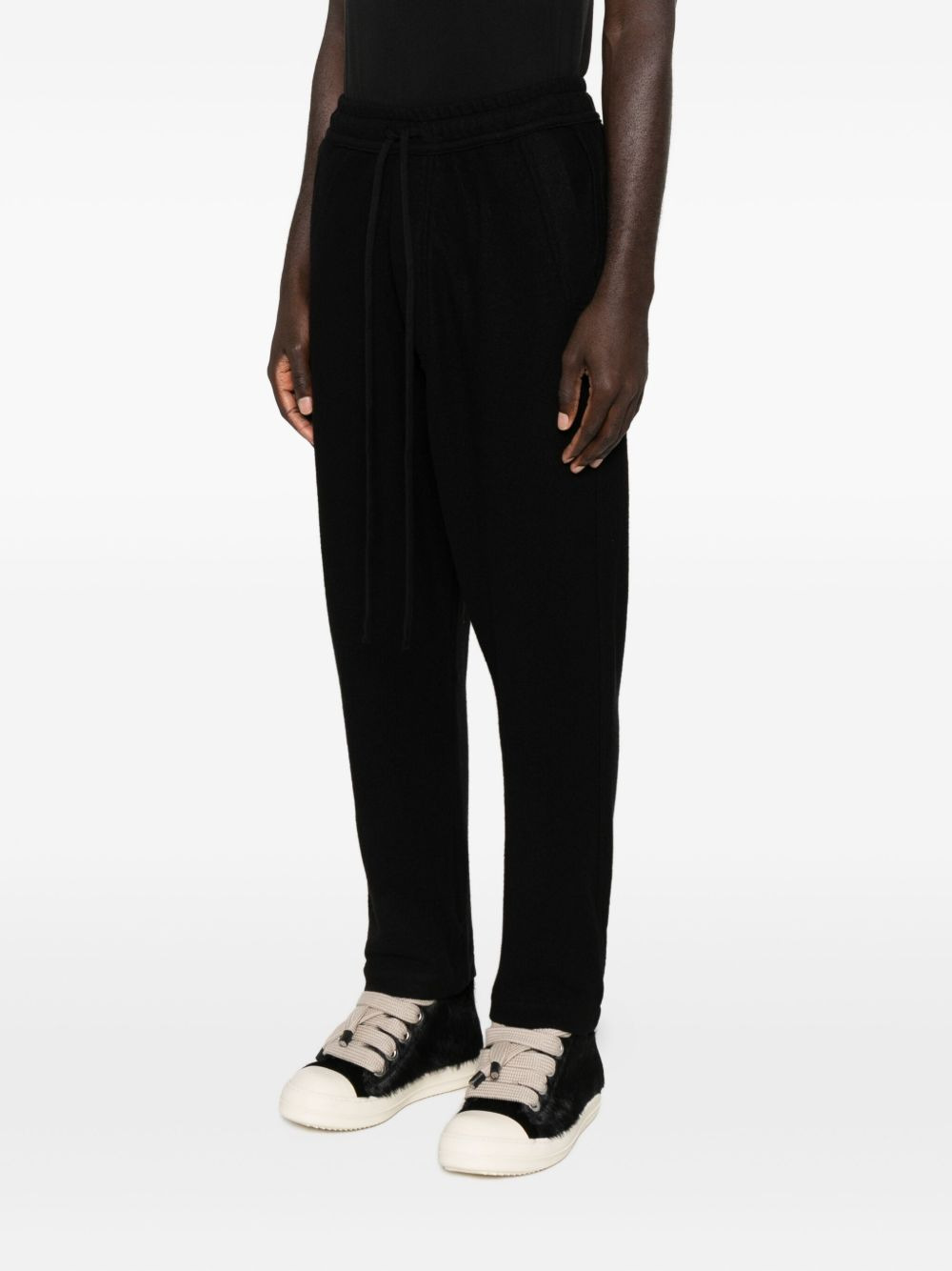 drawstring ribbed cropped trousers - 3