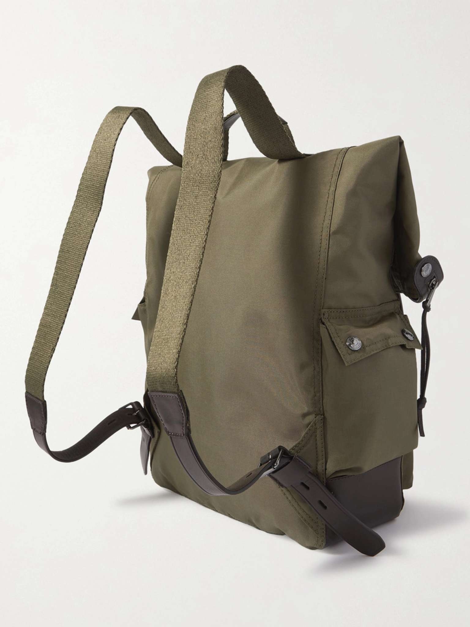 Bruce Logo-Appliquéd Leather-Trimmed Canvas Backpack - 4