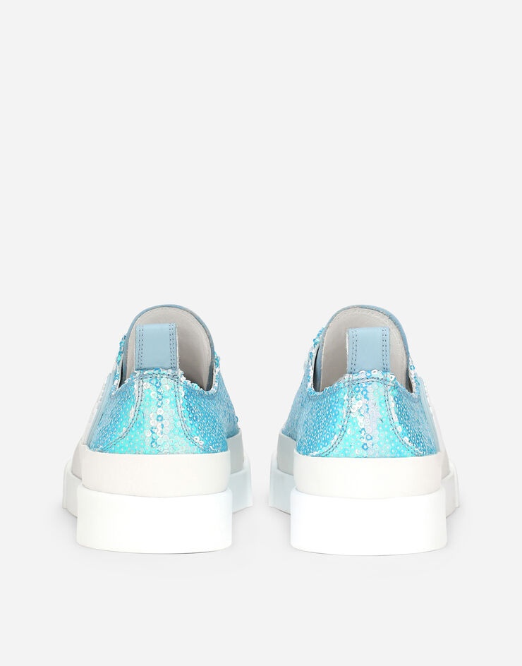 Rubberized calfskin Portofino Light sneakers with micro-sequins - 3