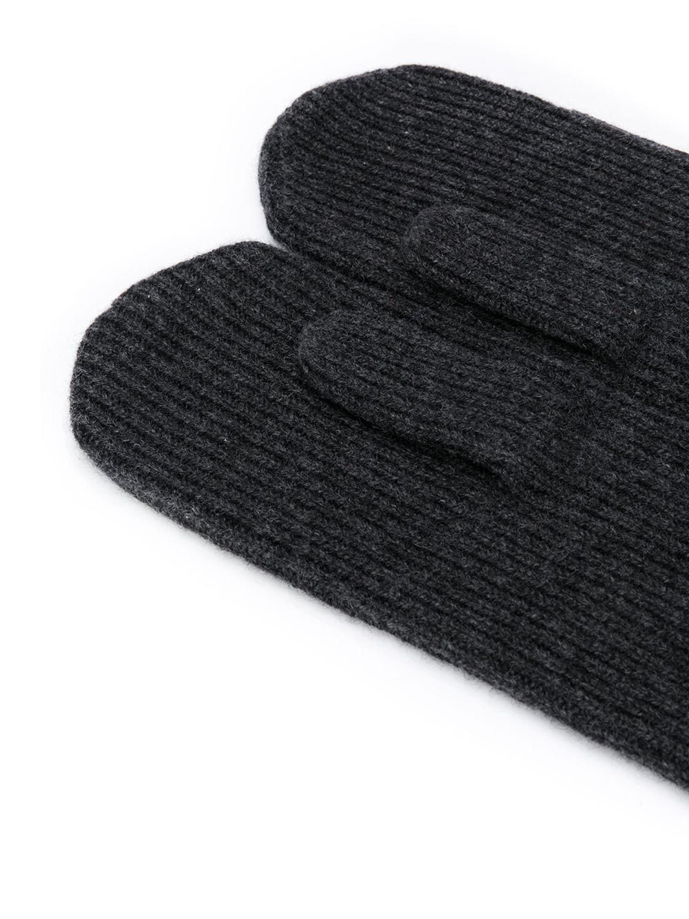 ribbed knitted mitts - 2