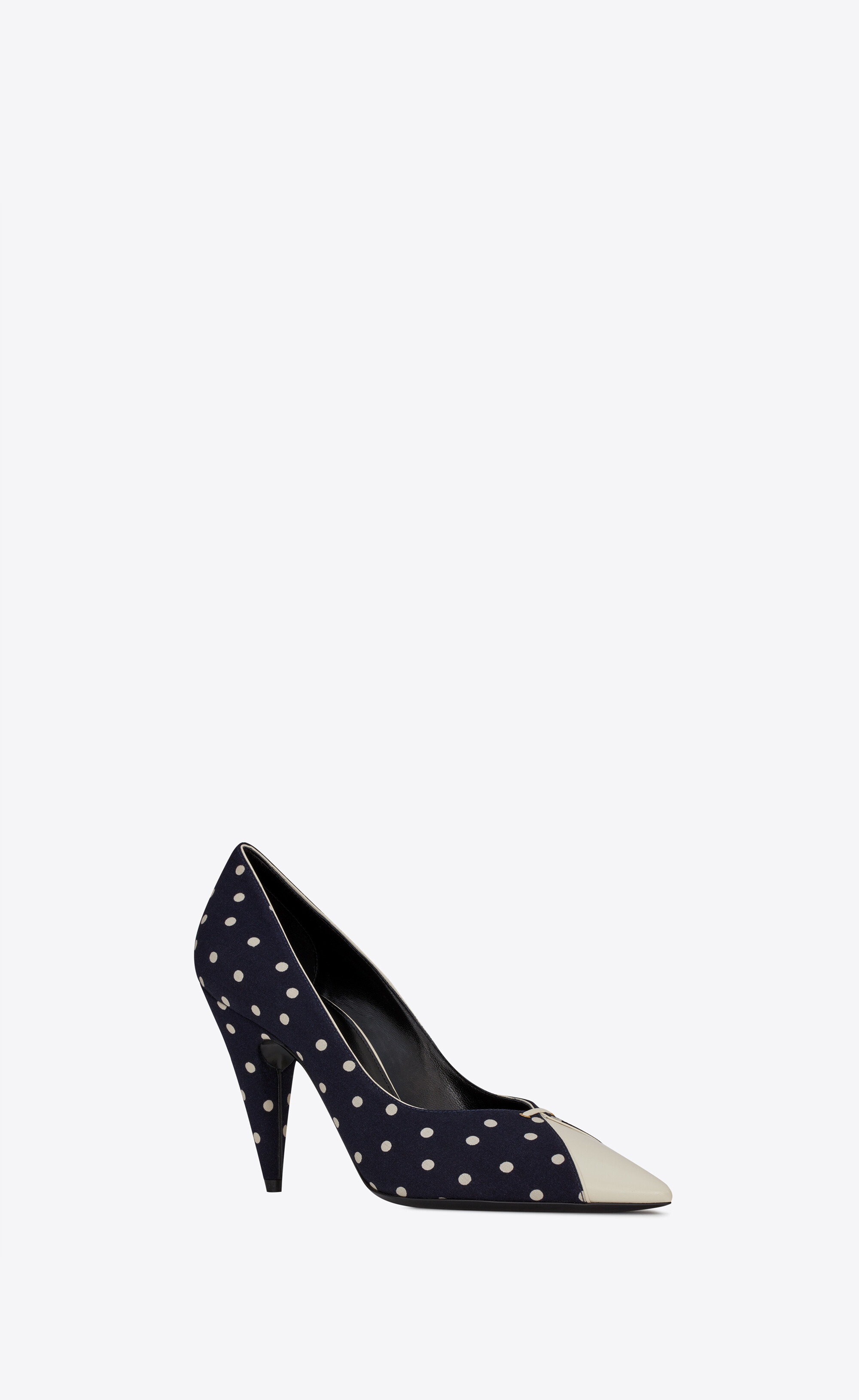 lola pumps in dotted canvas and smooth leather - 3