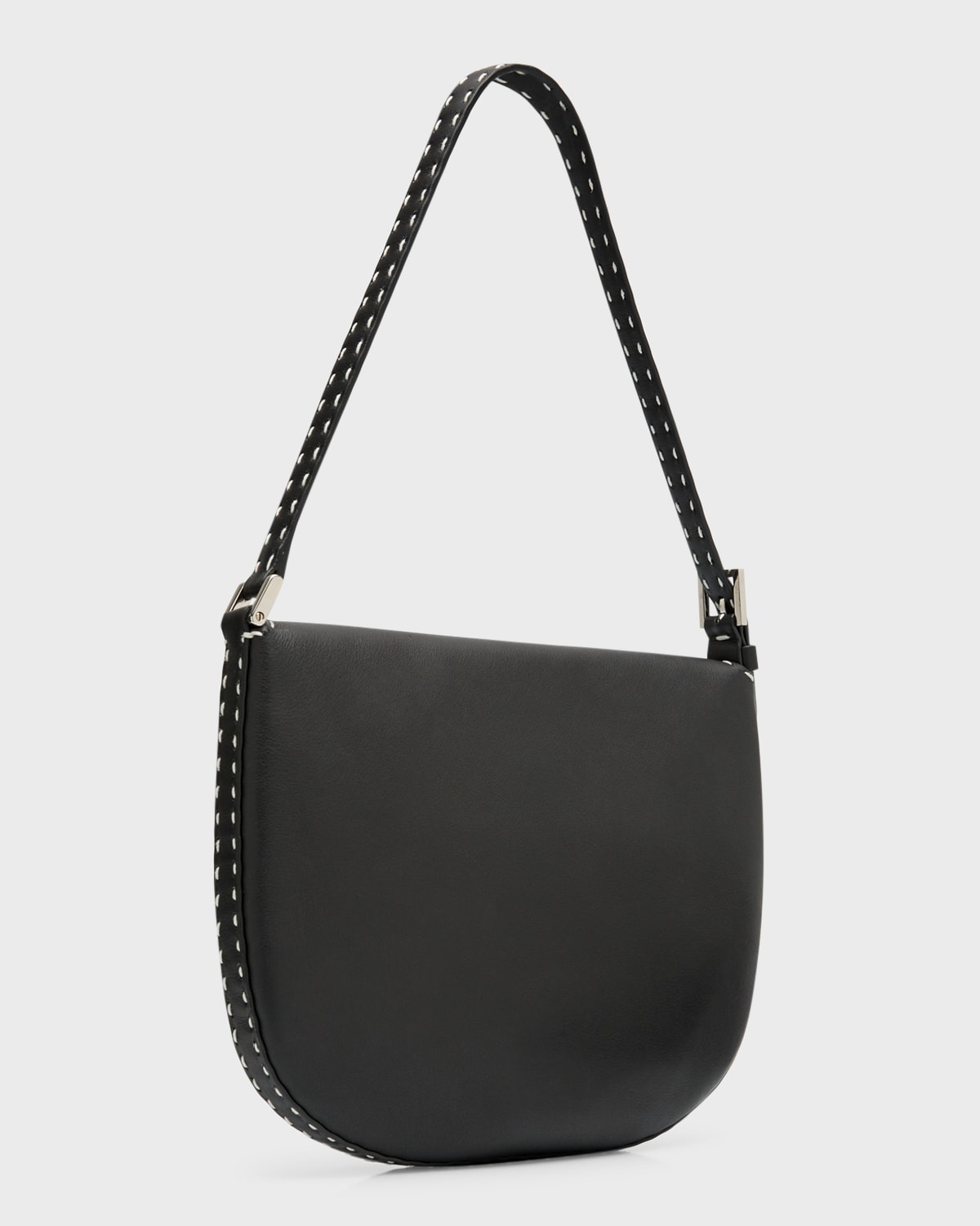 Tondo Small Stitched Leather Hobo Bag - 6