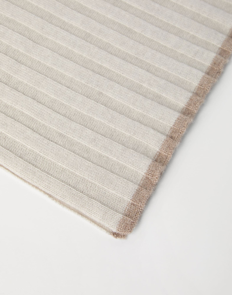 Brunello Cucinelli Cashmere rib knit scarf outlook