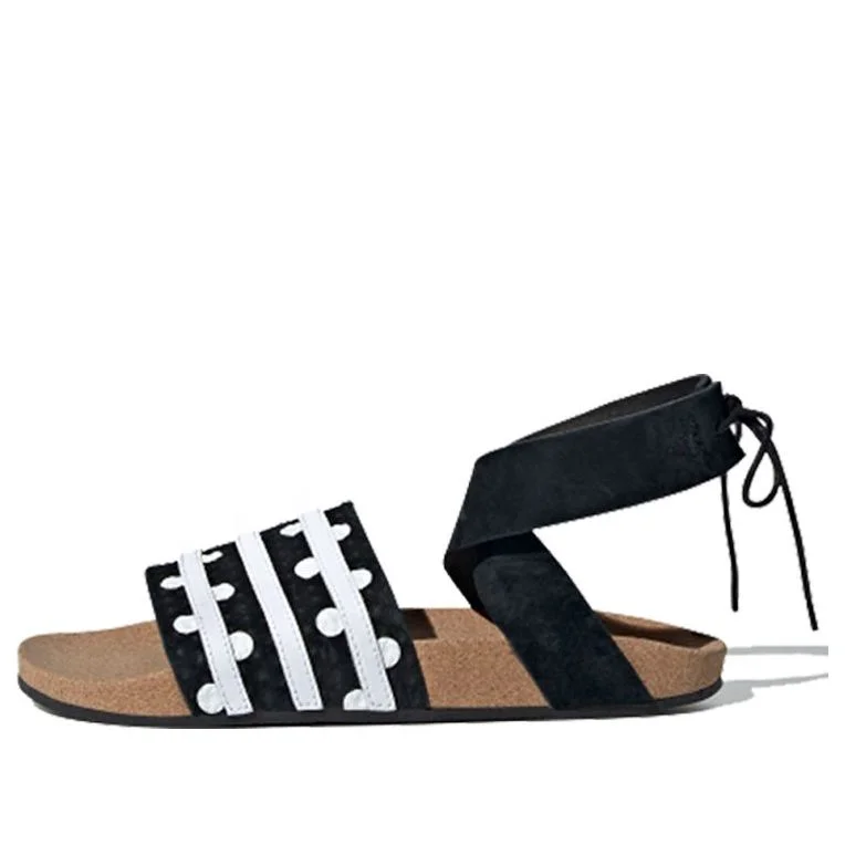 (WMNS) adidas originals Adilette Ankle Wrap 'Black White' EF5630 - 1