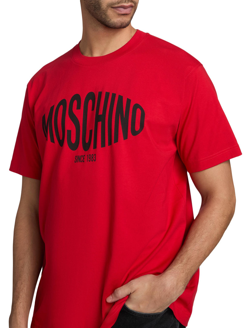 Men's Logo Cotton Crewneck T-Shirt - Red 6
