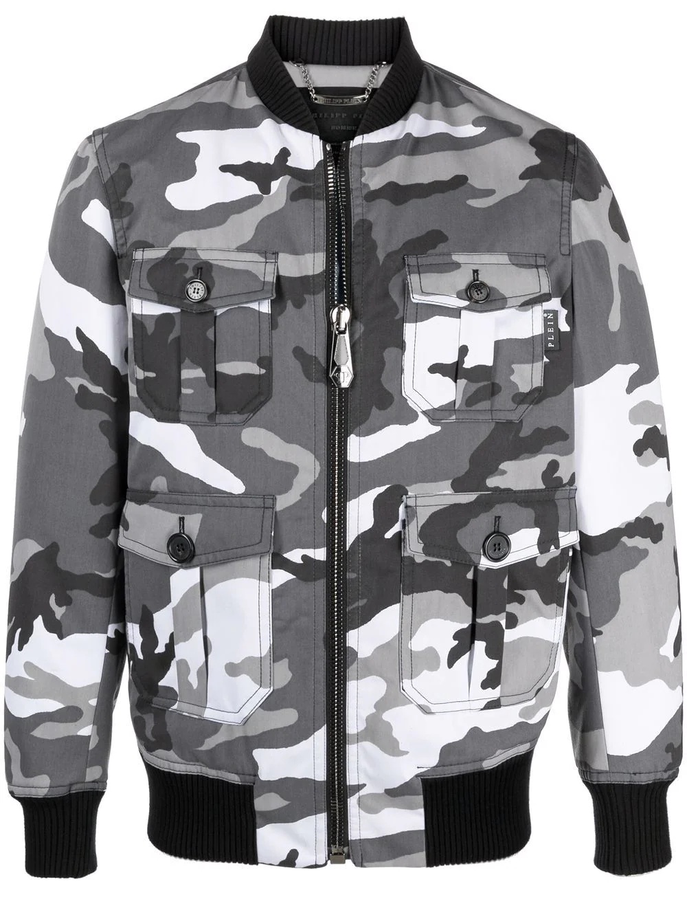 Iconic Plein camouflage-print bomber jacket - 1