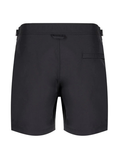 Alexander McQueen slim-cut logo-tape swim shorts outlook