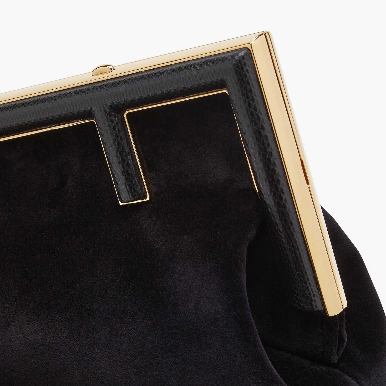 Black velvet bag with exotic details - 5