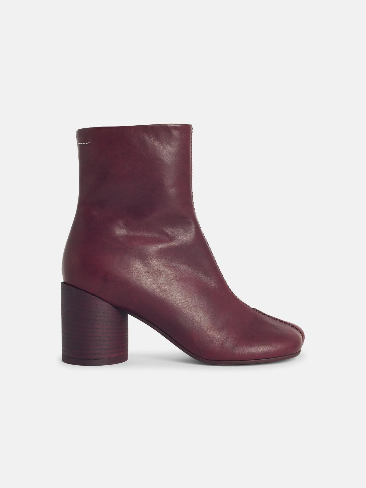 'ANATOMIC' BURGUNDY LEATHER ANKLE BOOTS - 1