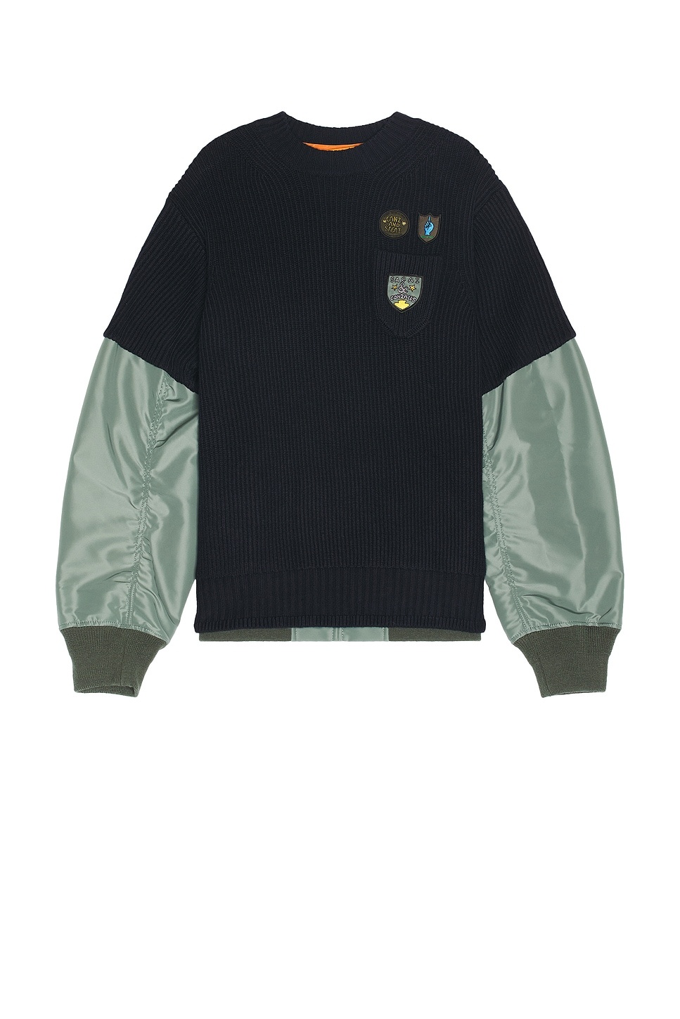 Gonz Multi Patch Nylon Twill & Knit Sweater - 1