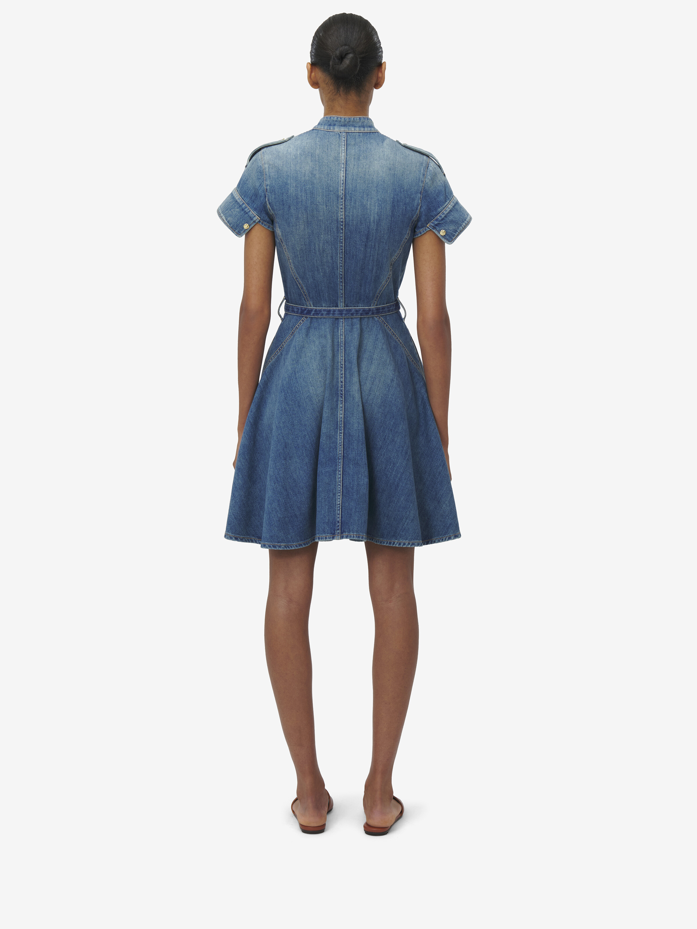 Shirt Denim Mini Dress - 4