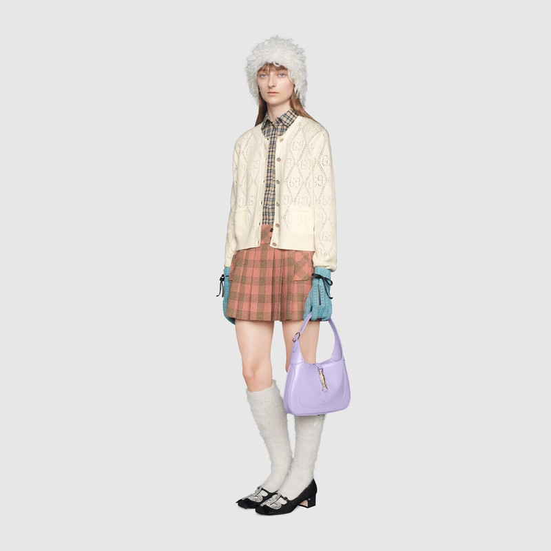 GUCCI GG perforated wool crop cardigan outlook