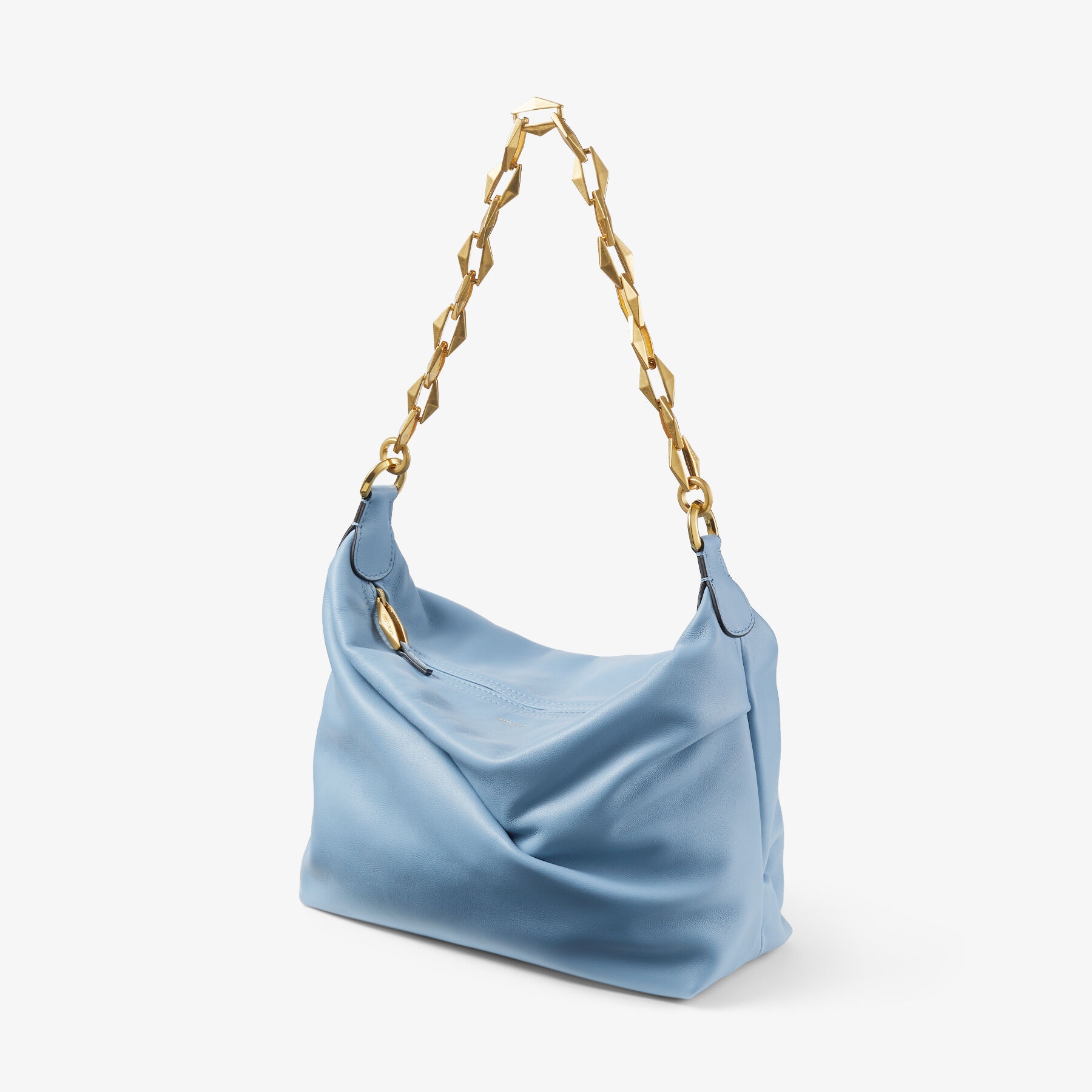 Diamond Soft Hobo S
Smoky Blue Soft Calf Leather Hobo Bag with Chain Strap - 4