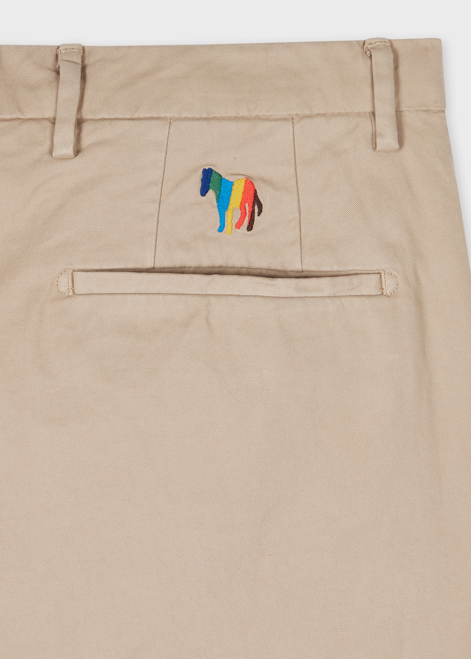 Mid-Fit Light Tan Stretch-Cotton 'Broad Stripe Zebra' Chinos - 2