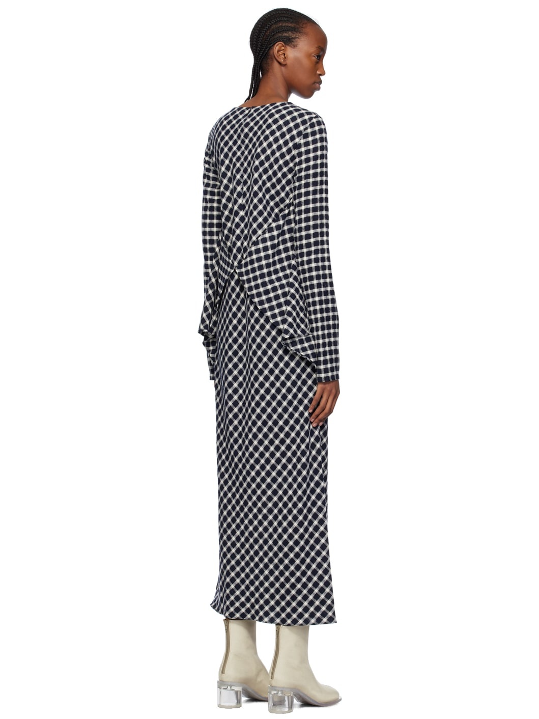 Black & White Check Maxi Dress - 3