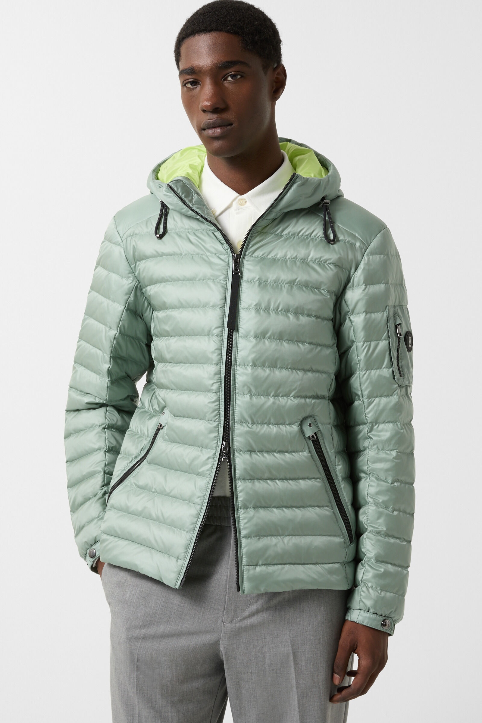 Loke lightweight down jacket in Lime green - 2