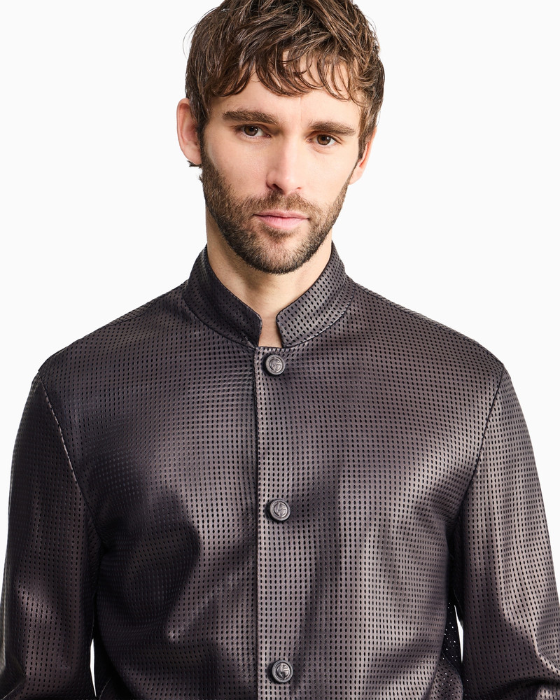 SINGLE-BREASTED JACKET IN PERFORATED NAPPA LAMBSKIN 5
