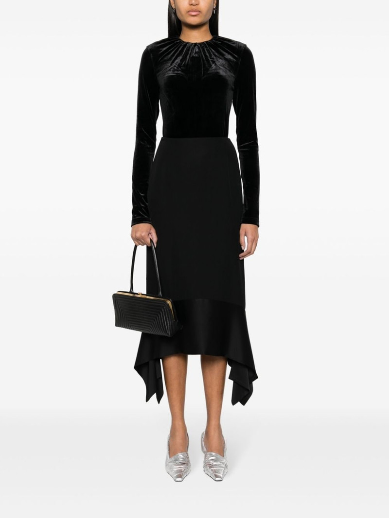 Totême asymmetric crepe-texture midi skirt outlook