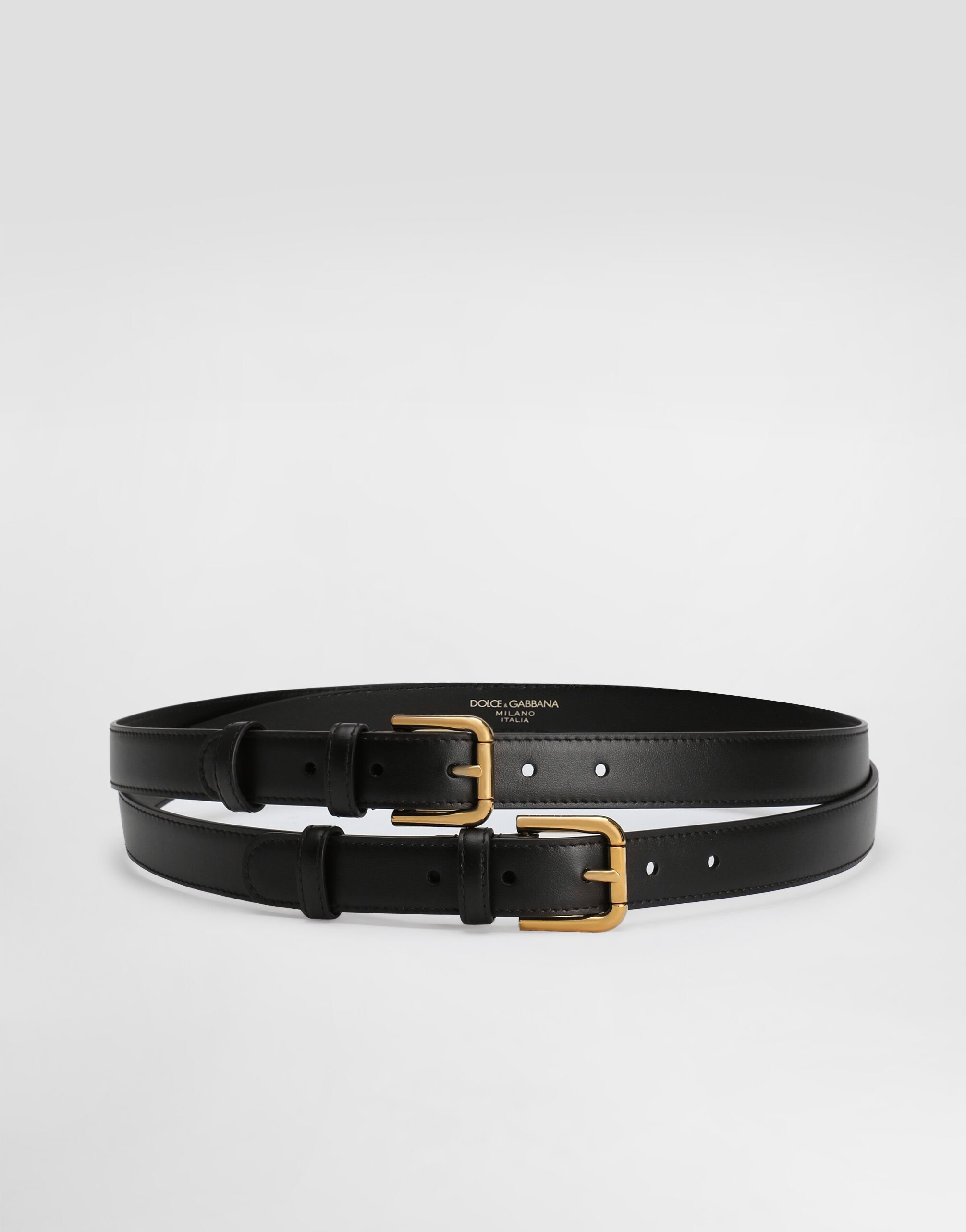 Calfskin double-loop belt - 1