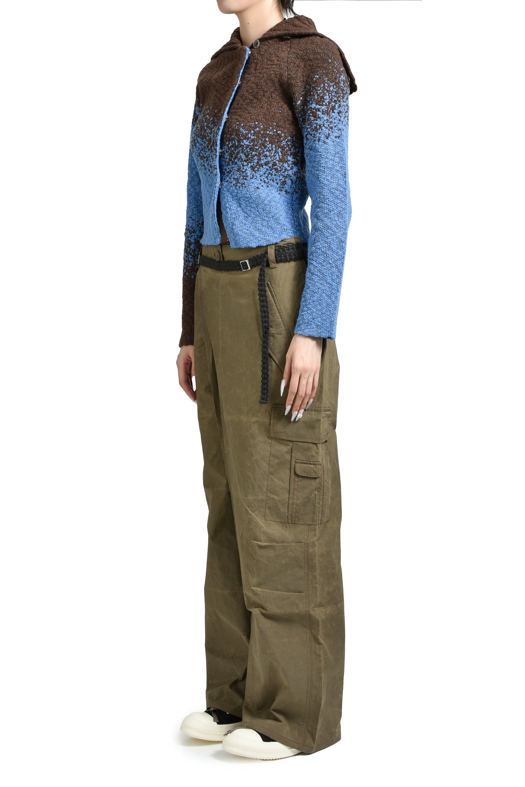 FLOW JAQUARD SHORT CARDIGAN / BLU - 4