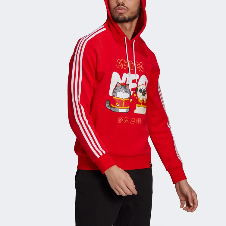 adidas neo x Crossover M Cny Ww Hdy Cartoon Printing Sports Pullover New Year's Edition Red GS5186 - 5