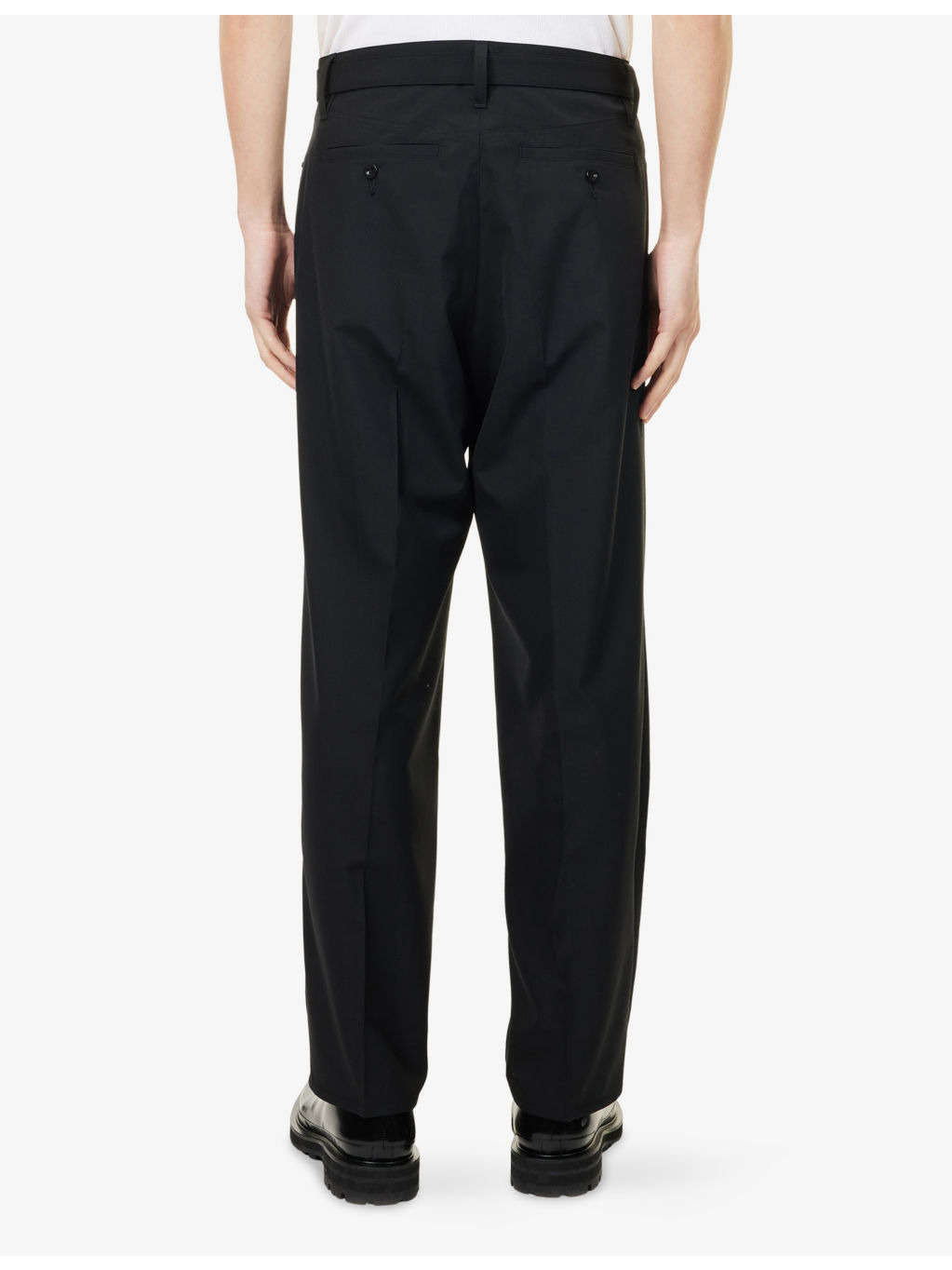 Straight-Leg Belted Wool And Cupro Suiting Trousers - 4