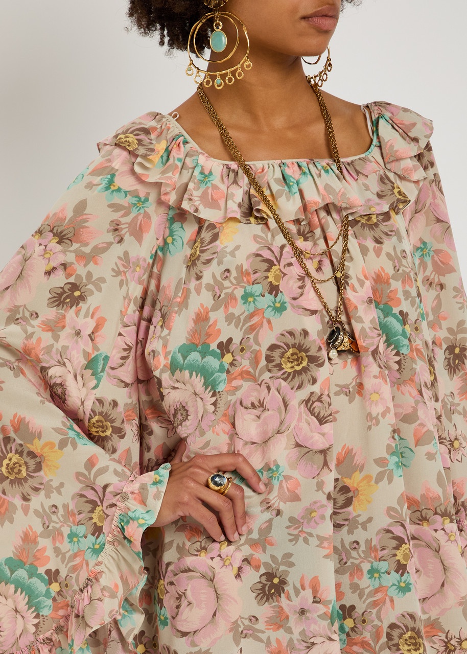 Chloe Floral-print Silk Mini Dress - 5