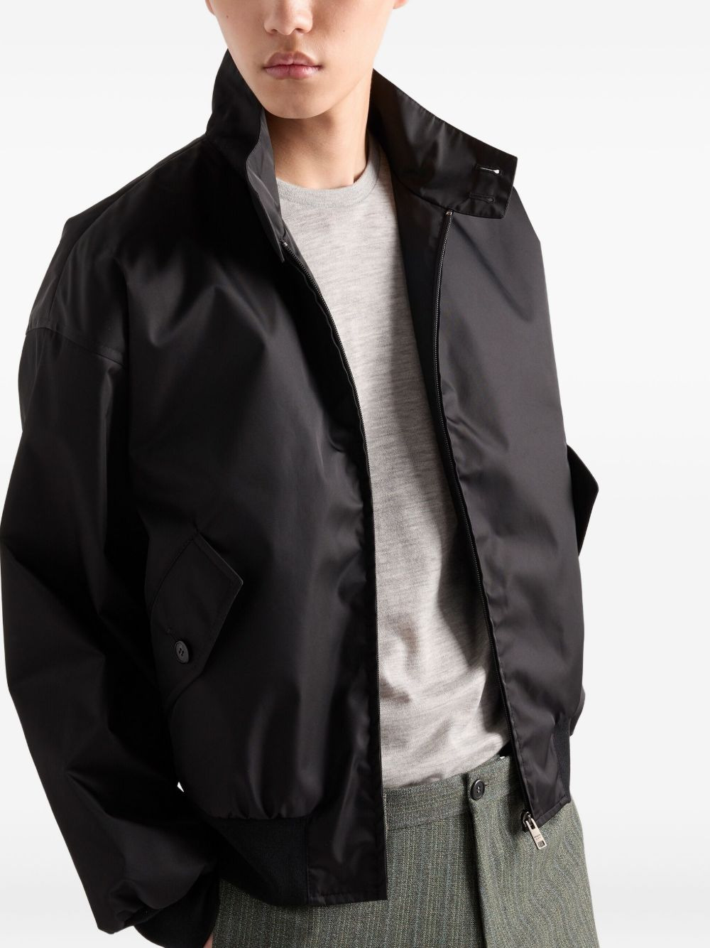 low-shoulder-sleeve zip-front jacket - 3