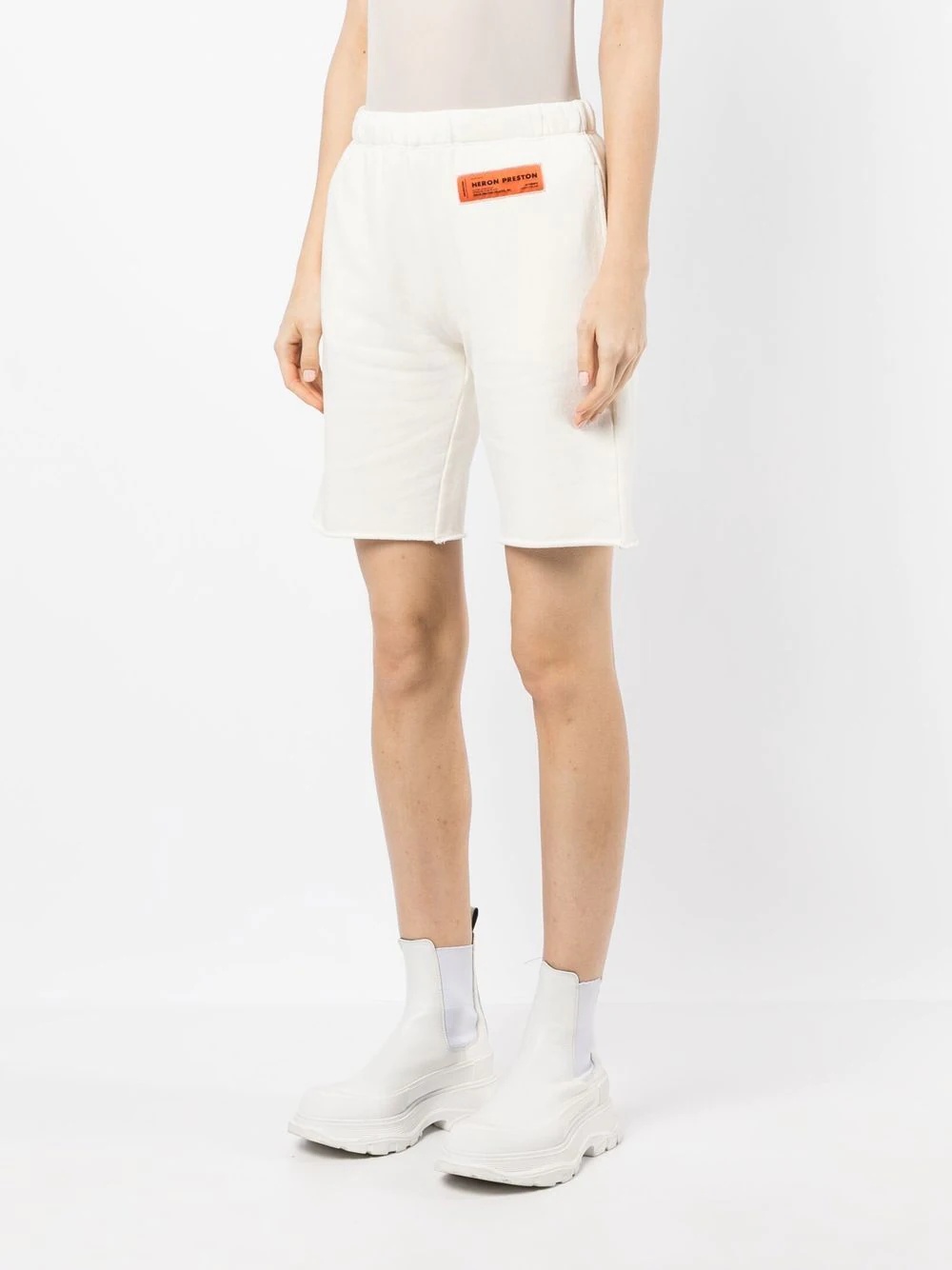 logo-patch cotton shorts - 4