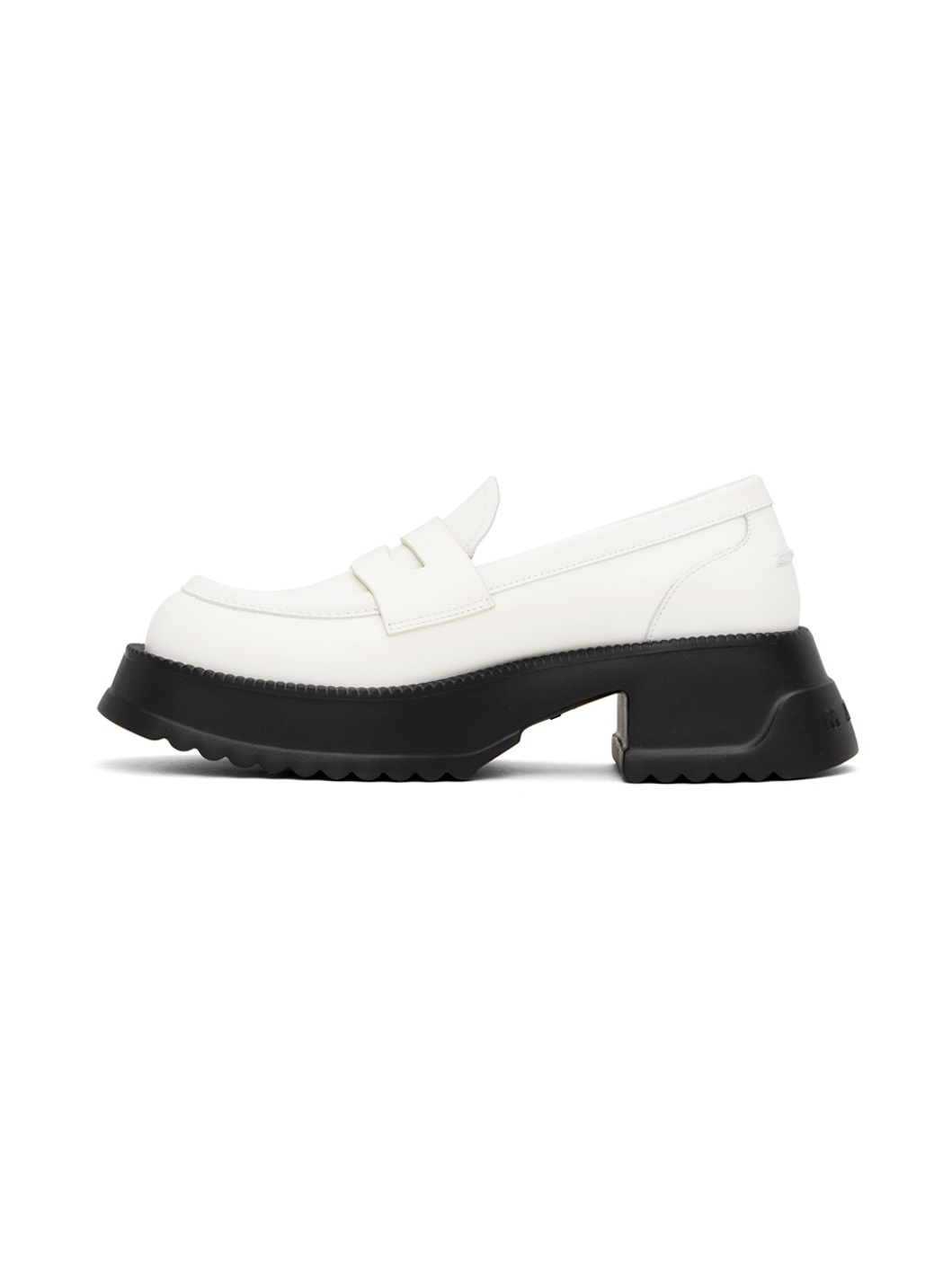 White Pinched Seam Loafers - 3