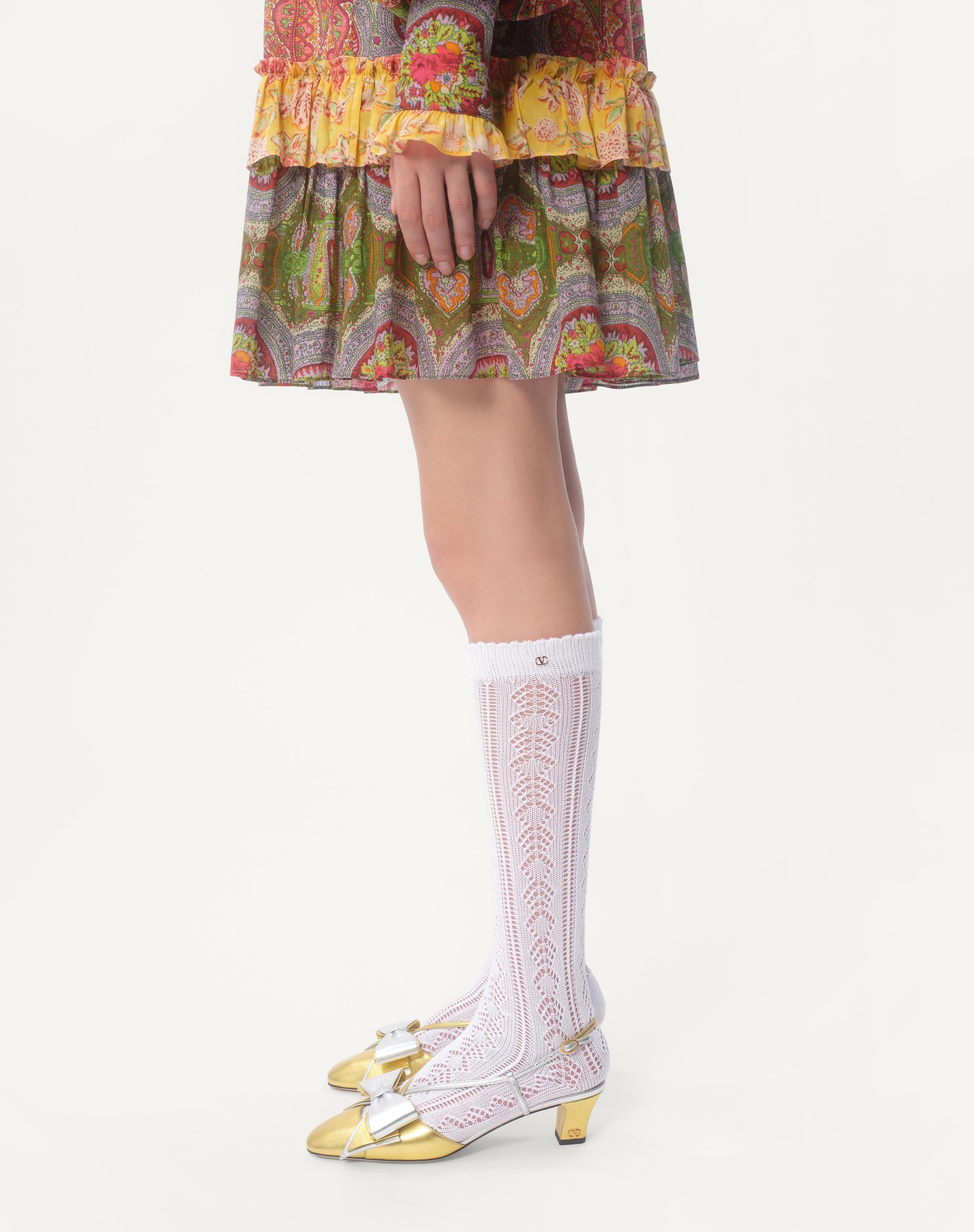 SHORT DRESS IN VOYAGE IMAGINAIRE CASHMERE MUSLIN - 4