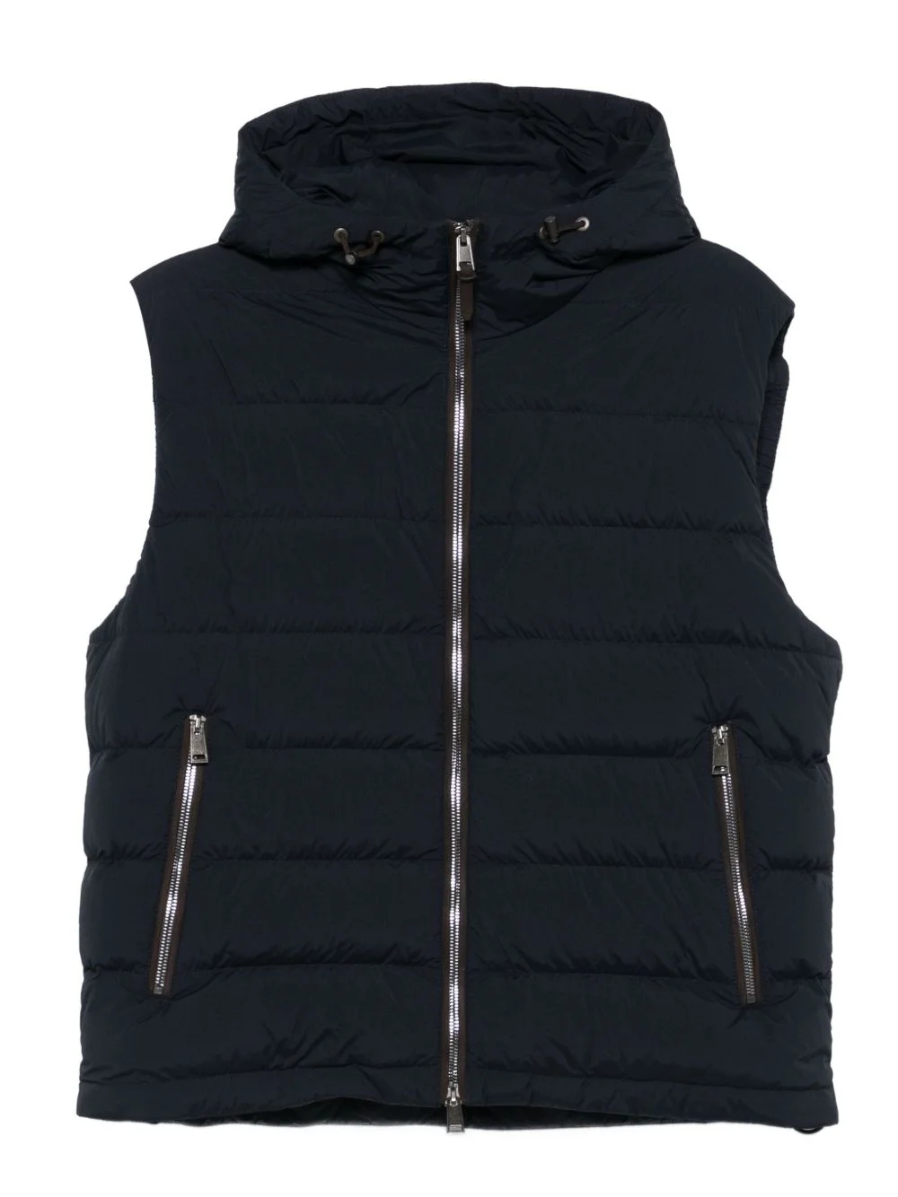 hooded zip gilet - 1