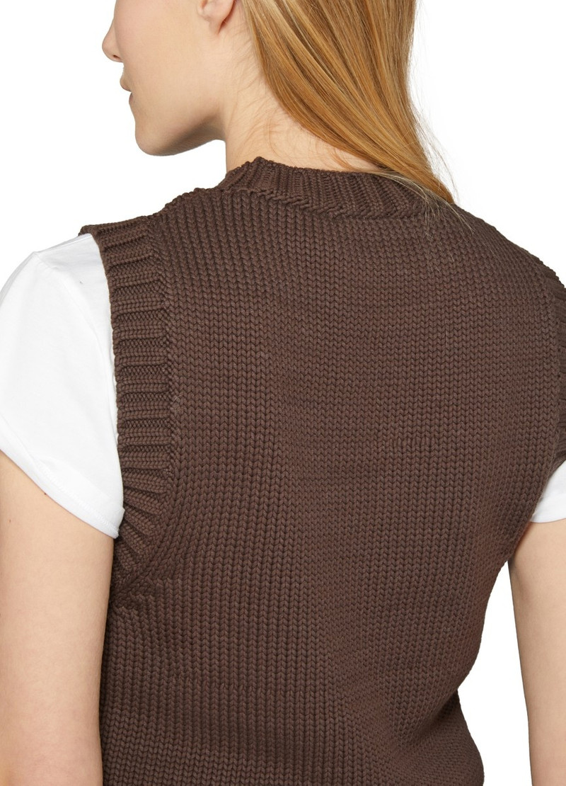 intarsia-knit logo organic-cotton blend vest 5