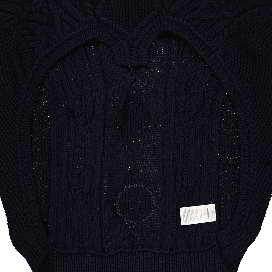 Burberry Ladies Ink Blue Cable Knit Open-Front Jumper - 7