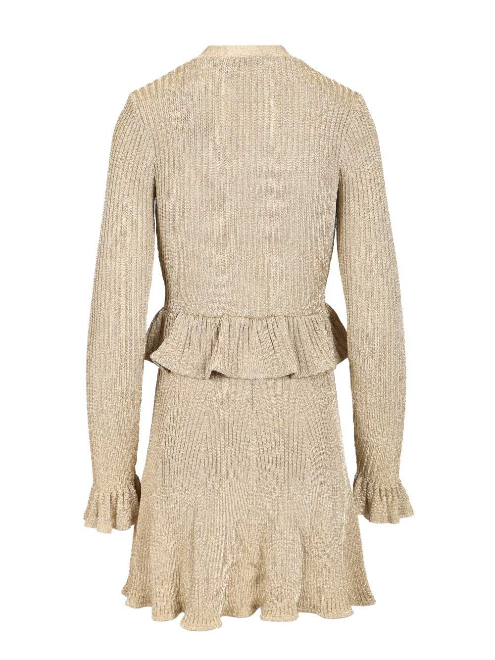 Knitted Mini Dress Dresses Gold - 2