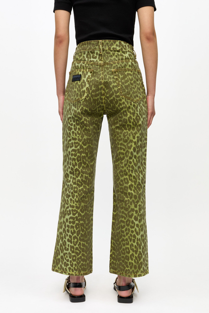GREEN LEOPARD BETZY CROPPED JEANS 4