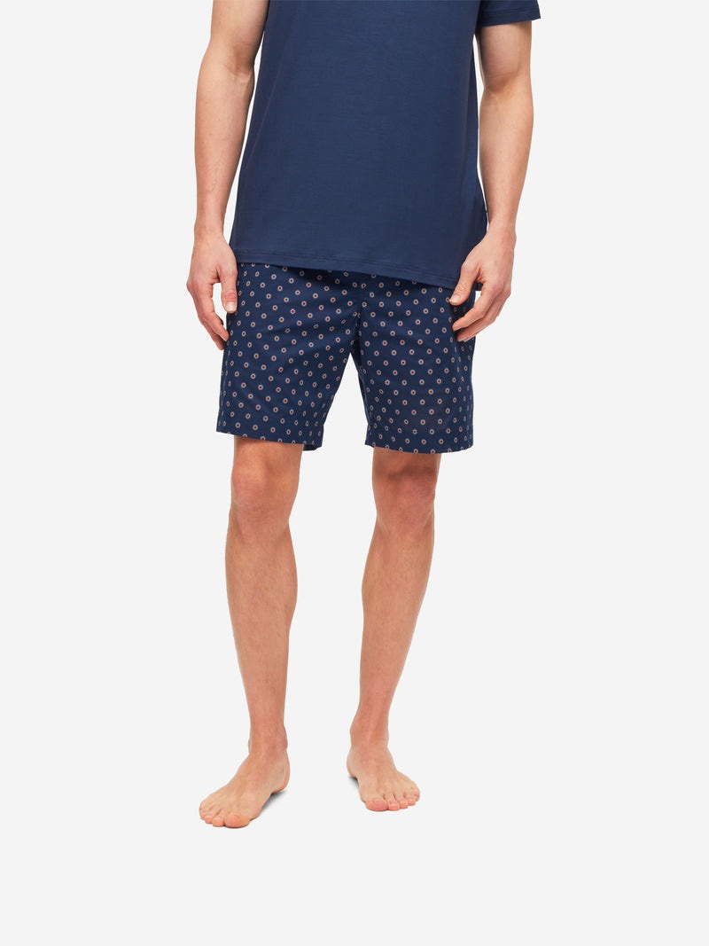 Men's Lounge Shorts Nelson 90 Cotton Batiste Navy - 4