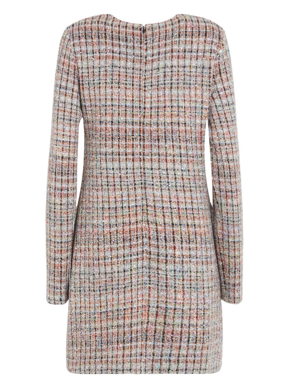 sequin-embellished checked mini dress - 5