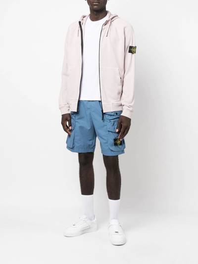 Stone Island logo-patch cotton hoodie outlook