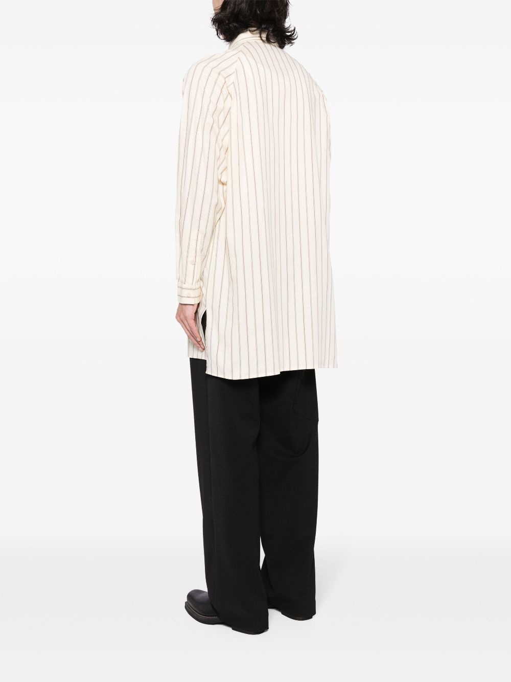 portrait-print striped shirt - 4